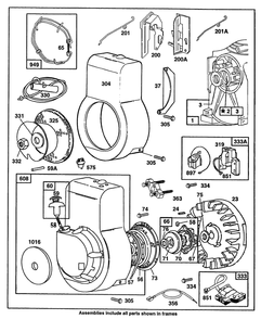 Blower Hsg,rewinds,armatures Diagram and Parts List for 60112-1138-01  Briggs and Stratton Engine